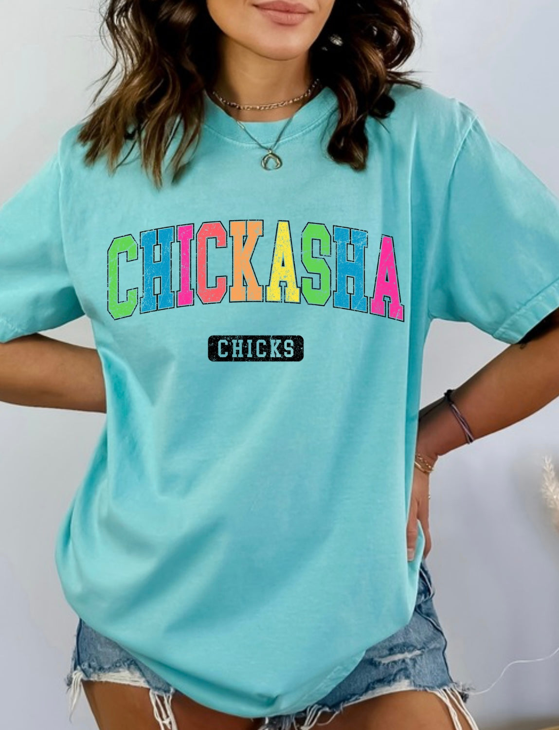 Distressed neon chickasha chicks