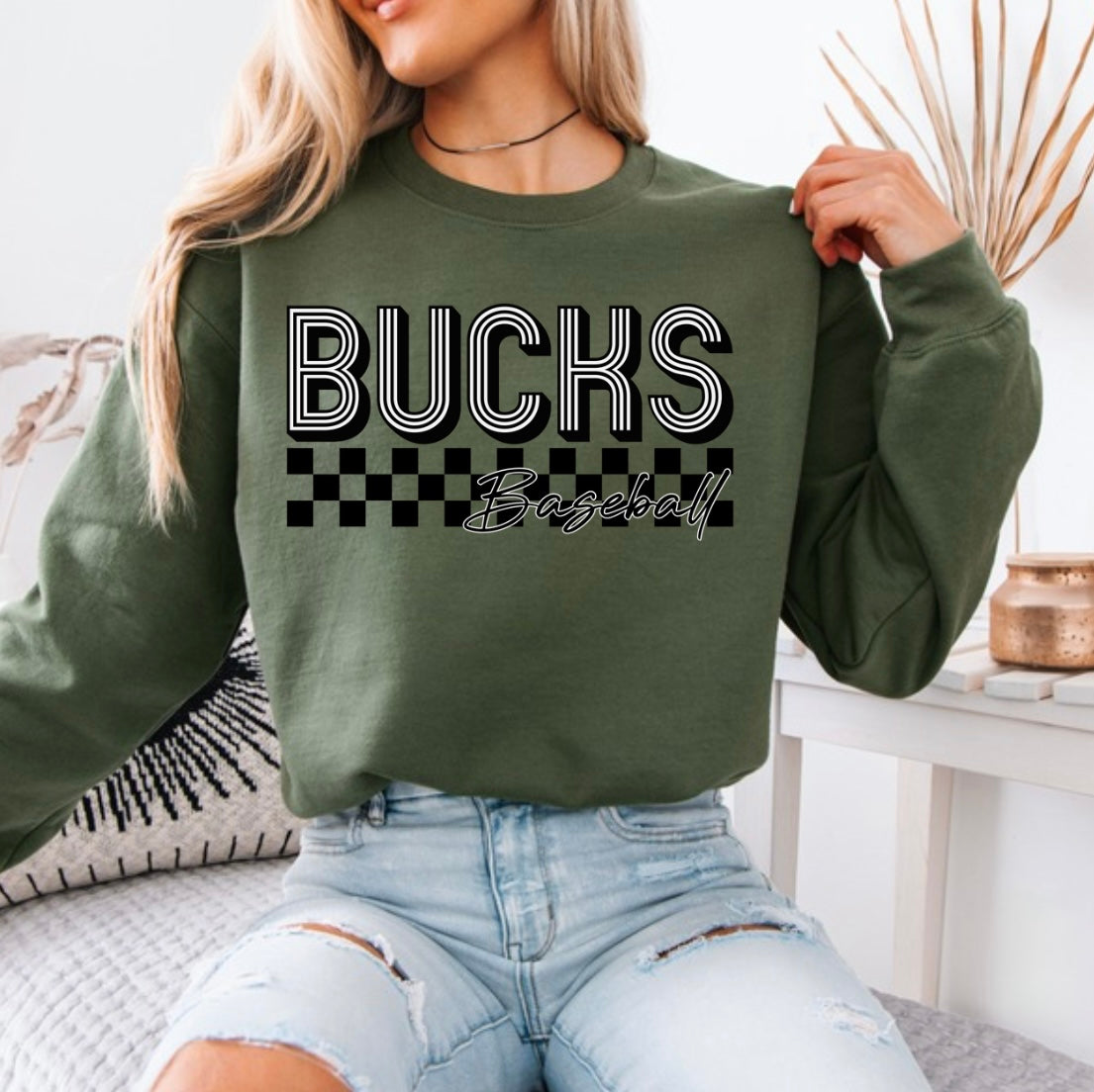 Bucks stripes & checkered baseball