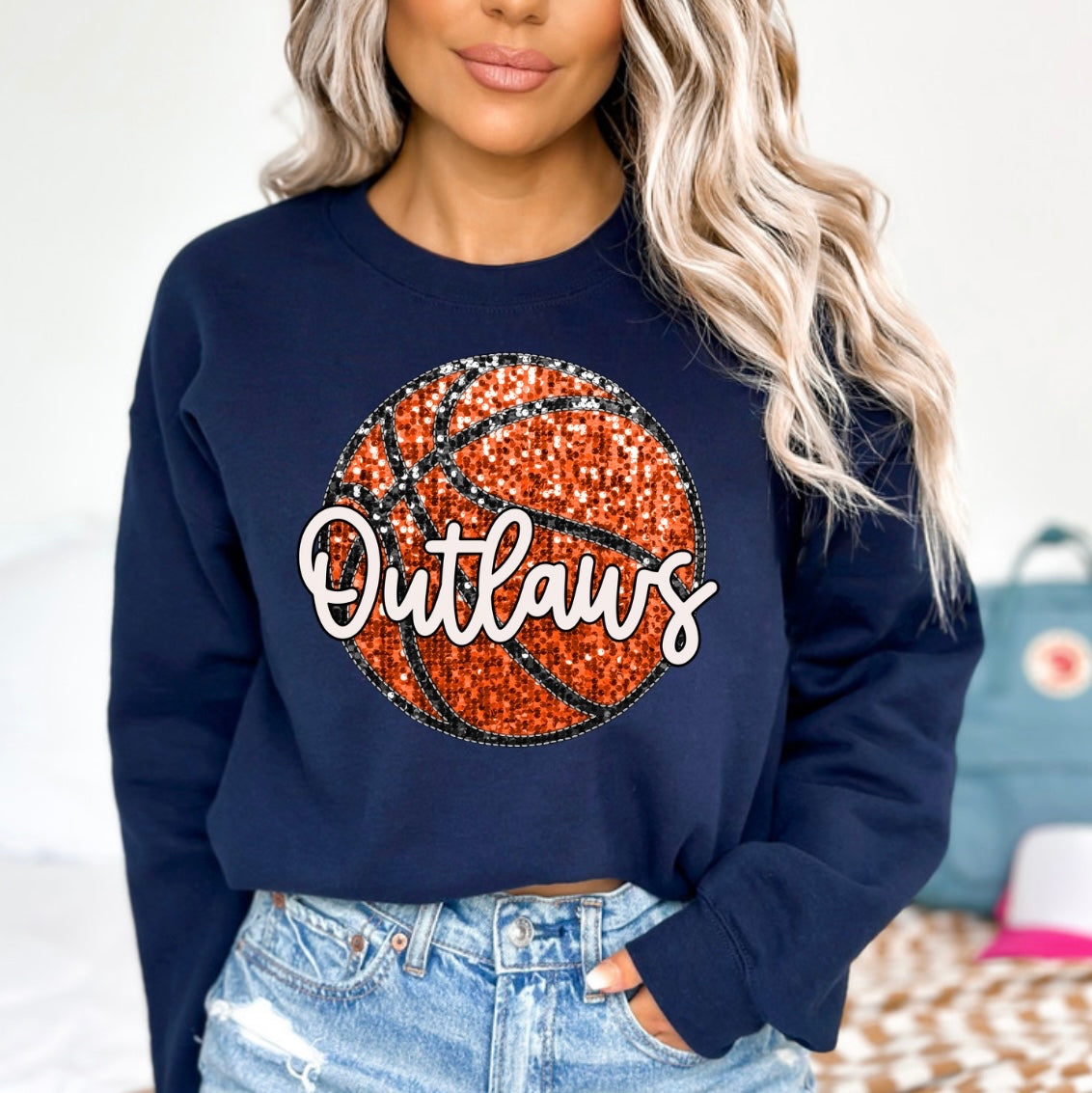 Faux sequin outlaws basketball