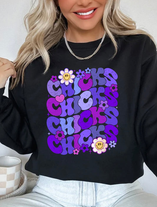 Retro floral wavy CHICKS
