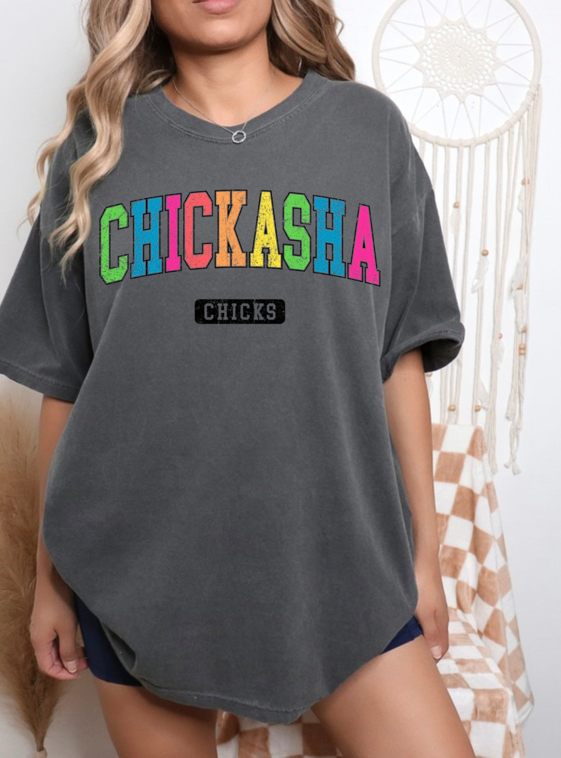 Distressed neon chickasha chicks