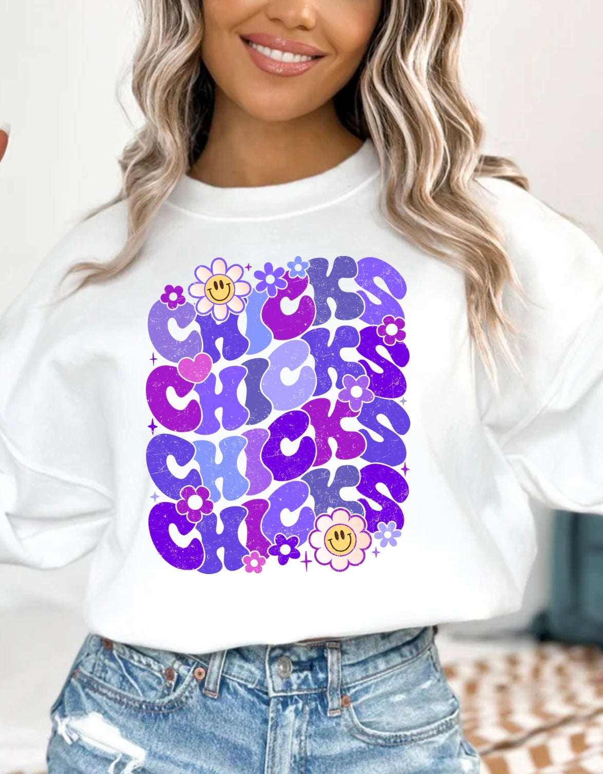 Retro floral wavy CHICKS