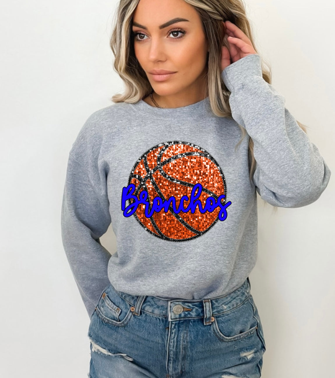 Faux sequin Brocnchos basketball