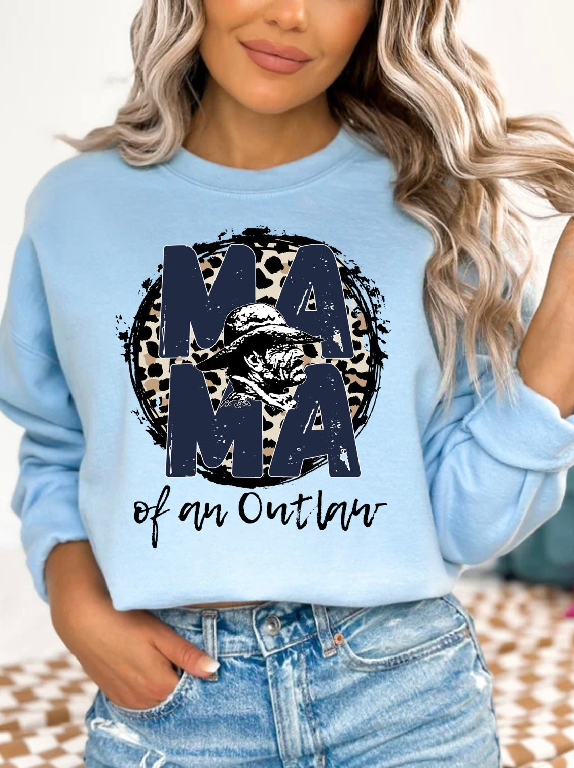 Mama of an Outlaw (Navy Font)