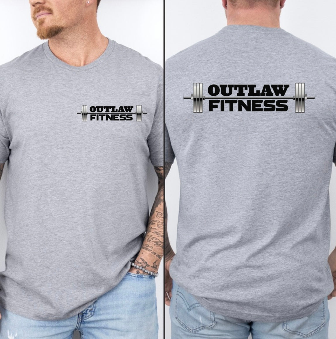 Outlaw fitness barbell front pocket & back design